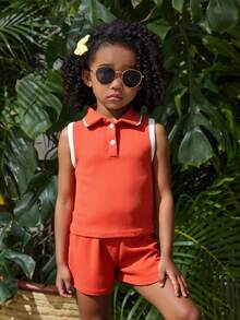 Young Girls Polo Co-Ords - Shedron - View 3