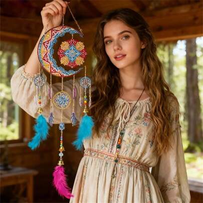 SNA 2026 New Style Diamond Painting Diy Dream Catcher 5d Diamond Painting Handicraft Living Room Decoration Painting Diamond Embroidery Diy Crafts Diamond Art Painting Christmas Decorations