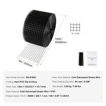 Protector solar para pájaros de 8 pulgadas x 100 pies, kit de rollo de protección contra insectos con revestimiento de PVC a prueba de óxido, protector de panel solar con 50 cables para neumáticos, malla de alambre en rollo de 1/2 pulgada - 8 pulgadas x 100 pies 50 cables - Ver 7