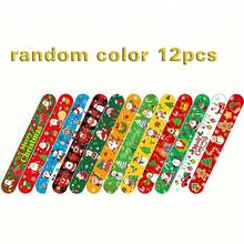 12/24 Pulseiras de Estalo de Natal - Designs Festivos de Papai Noel e Feriados, Pulseiras Duráveis de PVC para Lembrancinhas de Festa, Enfeites de Meia e Recompensas em Sala de Aula