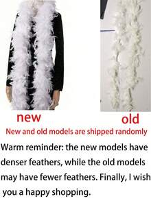 Feather Scarf, DIY Party Decoration Accessory, Colorful Feather Scarf, Black Hair Clip, Scarf Decor, Suitable For Birthday Party, Halloween, Christmas, Racing, Afternoon Tea, New Year's Eve, Concert, Home Decor, Dance Wedding, Stage Performance, Carnival Costume And Accessories, Party Supplies - Multicolor - View 5