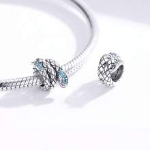 1 Stück 925 Sterling Silber Vintage Schlangen Serie Charms Perlen Regenbogen Kristall Anhänger für Frauen Armband Mode Herstellung einzigartiger DIY Schmuck Geschenk