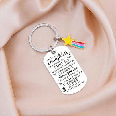 1pc Mothers Day Gifts For Daughter From Mom Dad To My Daughter Keychain Inspirational Daughter Birthday Gifts For Daughter Christmas Gift For Daughters