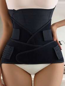 Bộ 3 món áo nịt bụng định hình eo, đai nịt eo mạnh mẽ, thoáng khí, kiểm soát vùng bụng, cỡ lớn. - màu đen - Xem 4