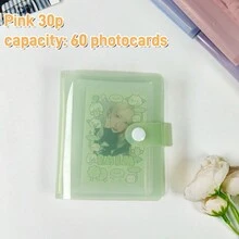 1 Album ảnh 3 inch, Bìa rời đựng ảnh trong suốt màu sáng dễ thương, Sổ dán nhãn nhỏ, Dễ tự làm, Hai mặt 30 trang với 60 ngăn, Khóa bấm, Chất liệu PP, Nhẹ và di động, Thích hợp để lưu trữ Thẻ ảnh KPop, Ảnh, Thẻ trò chơi, Thẻ ID, Thẻ tín dụng, Thẻ ngân hàng, v.v. - Trong sáng - Xem 9