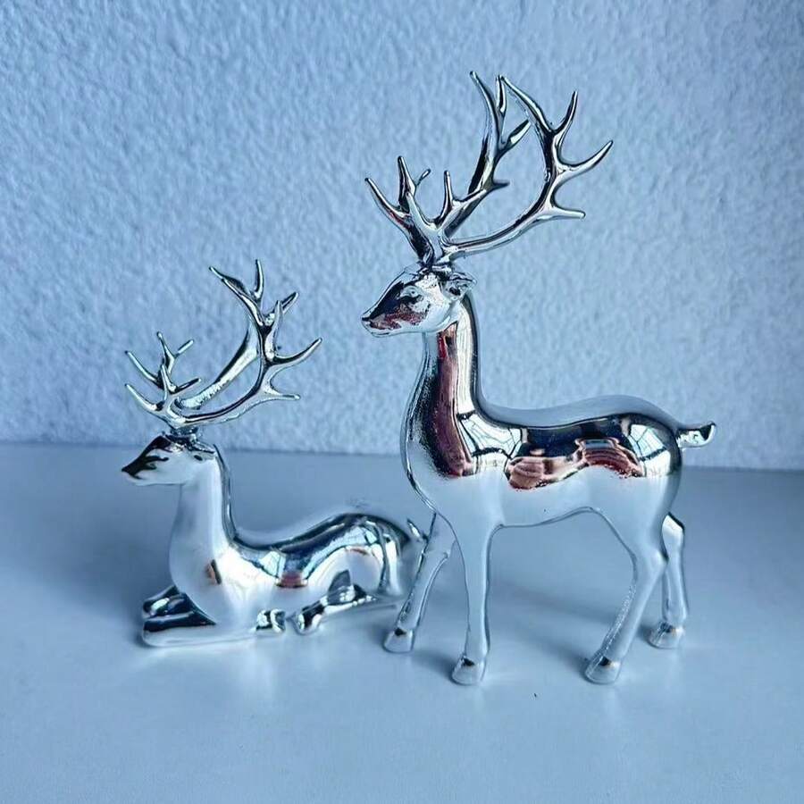 1PC, Electroplated Deer Figurine, Nordic Deer Figurine, Christmas Deer Figurine, Simple Living Room Tabletop Home Decoration Item