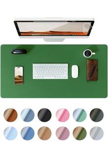 Leather Desk Pad, Office Desk Mat, Large Mouse Pad, Writing Board, Office Desk Blotter, Black, White, Purple, Pink, Gray, Green, Blue Non-Slip PU Leather Imprint, Laptop Pad, Waterproof Writing Mat For Office And Home Gaming Mouse Pad Desk Accessories Office Supplies Office Desk Accessories Mousepad Mouse Pad For Desk
