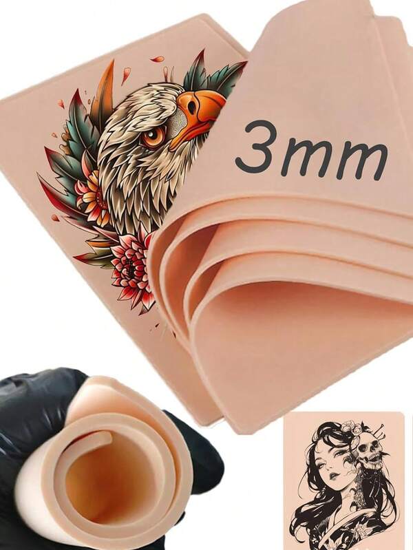 1 pièce Peau d'entraînement de tatouage épaisse, peau de tatouage en silicone de petite taille pour le tatouage des sourcils et l'entraînement au tatouage