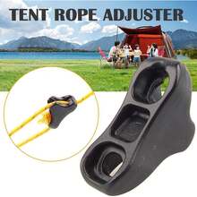 Ultra-Light Tent Rope Tensioner, Suitable For Outdoor Camping Hiking Tent Canopy Sun Shelter (Black, Fits 1-2.5mm Tent Ropes) - Black - View 6