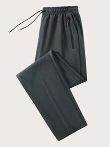 3-Piece Pack Men's Summer Thin Breathable Quick-Dry Sports Casual Long Pants, Lightweight Straight-Leg Trousers With Elastic Waistband For Outdoor Activities And Daily Wear