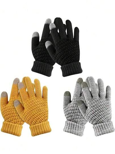 1双冬季女士触屏手套，配有温暖的羊毛衬里针织弹性袖口，适合在寒冷天气发送短信。我们的女士触屏手套采用优质材料制成，衬里柔软温暖，厚实舒适，在寒冷天气为您的双手提供温暖，并尽可能保持温暖。