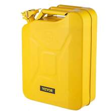 Jerry Fuel Can, 5.3 Gallon/ 20 L Portable Jerry Gas Can With Flexible Spout System, Rustproof And Heat - Resistant Steel Fuel Trucks Equipment, Yellow
