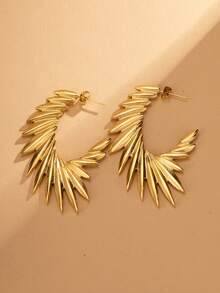 2 Pieces Fashion Simple Angel Wings Earrings, 14k Gold, Non-Oxidizable Earrings, Everyday Party Jewelry Gift