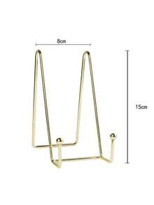1 件 [铁画架] 现代铁板架画架展示架 - 桌面金属画架 - 金色铁画架用于展示图片、相框、书籍、装饰盘、牌匾