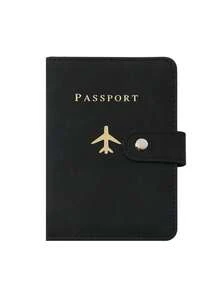 Passport Holder Minimalist Travel Accessory - Convenient Storage Passport Multi-Card PU Passport Holder - Snap Closure Faux Leather Lining Airplane Pattern Holiday Supplies Travel Items Passport Wallet Travel Accessories Business Casual Woman And Man Travel Essentials Travel Must Haves For Travel And Back To School - Multicolor - View 18