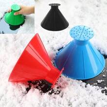 Raspador de hielo mágico para parabrisas de coche de 4 piezas - Diseño de embudo redondo, pala y cepillo para nieve, herramienta profesional para eliminar nieve/hielo del cristal - Decoración navideña, decoración de habitación de Año Nuevo para propietarios de automóviles - Multicolor - Ver 9