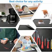Fundas para lavadora y secadora para la parte superior, almohadilla de silicona de 25.6x 23.6 pulgadas, para mquina de lavandera y secadora, antideslizantes, resistentes al agua, protectores de - 1 pieza + Negro - - Ver 6