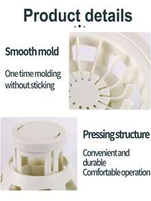 1 szt. Ręczna obrotowa obieraczka do jabłek, Wielofunkcyjna plastikowa obieraczka do owoców, Miniaturowa okrągła foremka do baozi, Plastikowa foremka do baozi, Materiał do maszyny do baozi, Łatwa do wyjęcia z formy nieprzywierająca forma do baozi, Domowa forma do baozi, Baozi, Prasa do pierogów, Szybkie przygotowanie baozi lub pierogów, Oszczędność cennego czasu