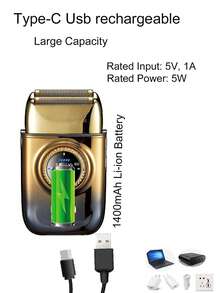Kemei Neuer Elektrorasierer für Männer, große Kapazität 1400mAh Li-Ionen-Akku, Rasierer mit einstellbaren Geschwindigkeiten, starke Leistung, Barthaare entfernen, Klingenköpfe, Geburtstagsgeschenk für Männer KM-T228
