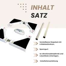 Verbindungsrahmen für Waschmaschine und Wäschetrockner Stapelbausatz 50-70cm Größenverstellbar 50-70cm Tiefenverstellung Vibrationsfunktion Einstellbare Stapelbausatz - Weiss - Übersicht 6