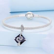 1 Stück 925 Sterling Silber Vintage Schlangen Serie Charms Perlen Regenbogen Kristall Anhänger für Frauen Armband Mode Herstellung einzigartiger DIY Schmuck Geschenk