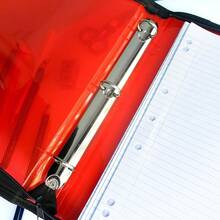 Zipper Binder A4 3O Ring 25mm With Carry Handle Translucent Red