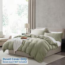 Soft Prewashed California King Duvet Cover Set, 3 Piece, Zipper Closure, 104x98 Inches Duvet Cover And 2 Pillow Shams - No Comforter,  In 2025 - 淺色鼠尾草色(無被子) - 查看 2