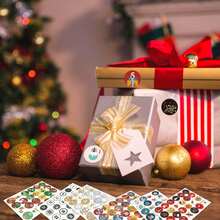 Kinder Weihnachts-Adventskalender DIY Zahlen Alter Mann Schneemann Puzzle Journal Cartoon Aufkleber