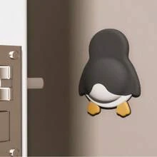 1pc Cute Pet Anti-Collision Pad, Soft Rubber Door Sticker Anti-Collision, Refrigerator Door Bumper Guard, Penguin Panda Cushion - Multicolor - View 4