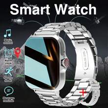 Ceas inteligent unisex, răspuns la apeluri, memento mesaje, control muzical, fotografiere de la distanță, contor de pași, urmărire calorii, moduri multi-sport, ceas deșteptător, notificare apeluri telefonice și mesaje, 190mAh, ecran tactil complet de 1,83 inci, compatibil cu Android și iOS