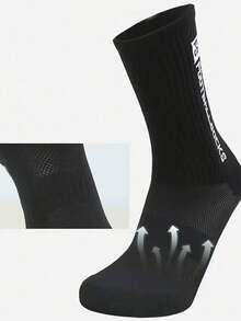 2/6/10/12 Pcs Men Cushion Crew Socks Sport Grip Socks Exercise Athletic Football Basketball Rugby Cycling Running, For Gym, Fall