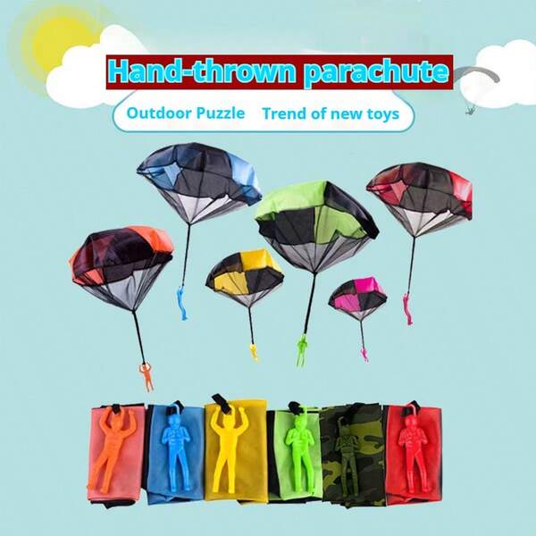 1pc Hand Throwing Parachute Soldier, Parachute Toy, Outdoor Interactive Parachute Toy (Random Color)