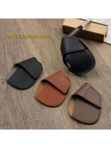 10个/3个/1个装 新款极简主义高尔夫球杆头套，推杆头套，皮革材质，内衬绒毛，保护高尔夫球杆，设计简约经典，黑色、棕色、蓝色可选，适用于高尔夫球场、庭院、公园 - 彩色 - 查看 17