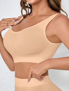 Set de 3 sujetadores deportivos sin costuras y cómodos de una sola capa para mujeres - Multicolor - Ver 3