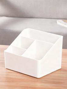 Caja de almacenamiento de cosméticos minimalista de 4 rejillas en forma de trapecio, portalápices para estudiantes, organizador de sala de estar para control remoto y varios