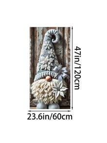 1 pezzo Ghirlanda natalizia con gnomo 2D, un ornamento da appendere con un nano, una ghirlanda natalizia da appendere alla porta, stampata con ghirlande e gnomi, con dettagli di cappelli lavorati a maglia e calze a righe, adatta per decorazioni natalizie, per casa, ufficio e porta, decorazioni natalizie e di Capodanno. (Senza ghirlanda)