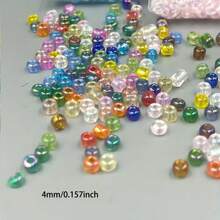 18g/Approx. 220pcs 4mm Glass Seed Beads, 18 Colors, DIY Handmade Bracelet, Necklace, Earring, Jewelry Accessories, Craft Supplies