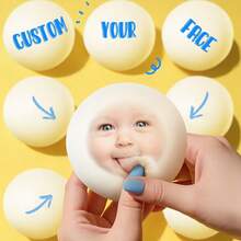 1pc Customized Funny Expression Stress Relief Ball - Personalized Gag Photo Soft Ball, Suitable For Adults And Teenagers, 10x4.5cm, White, Funny Gift For Friends, Office Prank, Anxiety Relief, Cute Desktop Decor, Holiday Calendar - Custom Photos - View 10