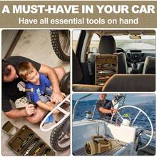 Organizador Herramientas Portátil con 2 Bolsas Extraíbles, Organizador Bolsas Herramientas Enrollables Alta Resistencia, Bolsa Herramientas Pequeña para Mecánicos,Electricistas y Aficionados - 1 - Ver 3