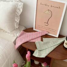 1/2/6/10 قطعة مناديل مربعة ملونة مصنوعة يدويًا على طراز Ins، قماش زخرفي مناسب لعيد الميلاد وعيد الحب والديكور المنزلي اليومي