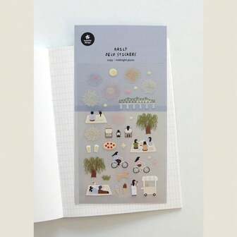 1 Pc Korean Import Original Suatelier Midnight Picnic Fireworks PVC Stickers Scrapbooking Diy Journal Diary Cute School Stationery Sticker Gift Scrapbook Supplies Funny Stickers Laptop Stickers Kindle Phone Stickers