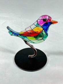 1 PIEZA Figura decorativa de pájaro de acrílico encantadora, decoración de pájaro de madera plana estilo europeo, pájaro de acrílico colorido en una rama, decoración de habitación, figura decorativa de pájaro de estilo moderno para mesa, adornos decorativos, para decoración del hogar, decoración del baño, se puede usar como regalo para Halloween, Navidad, Día del Padre, Pascua, Día de la Madre, pieza decorativa para novio/novia, decoración de la habitación, decoración de la sala de estar, decoración de la oficina - Multicolor - Ver 14