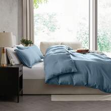 Soft Prewashed California King Duvet Cover Set, 3 Piece, Zipper Closure, 104x98 Inches Duvet Cover And 2 Pillow Shams - No Comforter,  In 2025 - 石藍色(無被子) - 查看 6