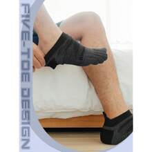 6 Pairs Women Men Ankle Toe Socks Cotton Warm Crew Toe Separator Socks For Athletic Running{"Color_name":"DarkColor","Size_name":"5-9","Style":"Five-Toe"} - 多色8 - 查看 5
