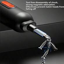 Portable Electric Screwdriver Set, USB Rechargeable Wireless Mini Handheld Drill, Suitable For Furniture Assembly, Toy Repair And DIY, Durable Household Electric Tool - Multicolor - View 8