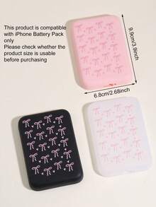 Compatible With Apple Magnet Power Bank Case 1460mAh With Bowknot - Wireless Charging Phone Cover For IPhone 16/15/14 Series, Soft TPU Anti-Drop Protective Case With Matte Touch, Cute Gift For Women​ (Only Selling Protective Cases)(Battery Not Included)