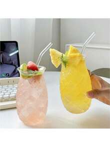 1 件菠萝鸡尾酒杯，豪华浮雕鸡尾酒/果汁杯 - 透明色 - 查看 12