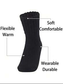 3pairs Women Winter Socks Warm Thick Knit Soft Vintage Casual Crew Socks Fuzzy Socks Knitted Socks For Women