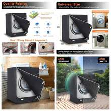 - Funda para lavadorasecadora, resistente al agua, polvo y, Oxford negro, 27 pulgadas de ancho - Negro - - Ver 1