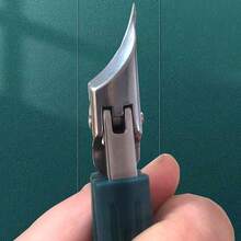 1Pcs Professional Stainless Steel Beaked Toenail Clipper, Portable Bevel Nail Clipper For Thick Nails - Precision Curved Blade Recessed Nail Trimmer, Non-Slip Grip, Manicure Tool Accessories, Suitable For Men And Women In All Seasons - Dark Green - View 7